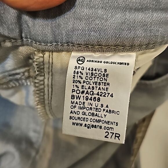 AG Prima Cigarette Leg Jeans  Grey 27 - Picture 9 of 11